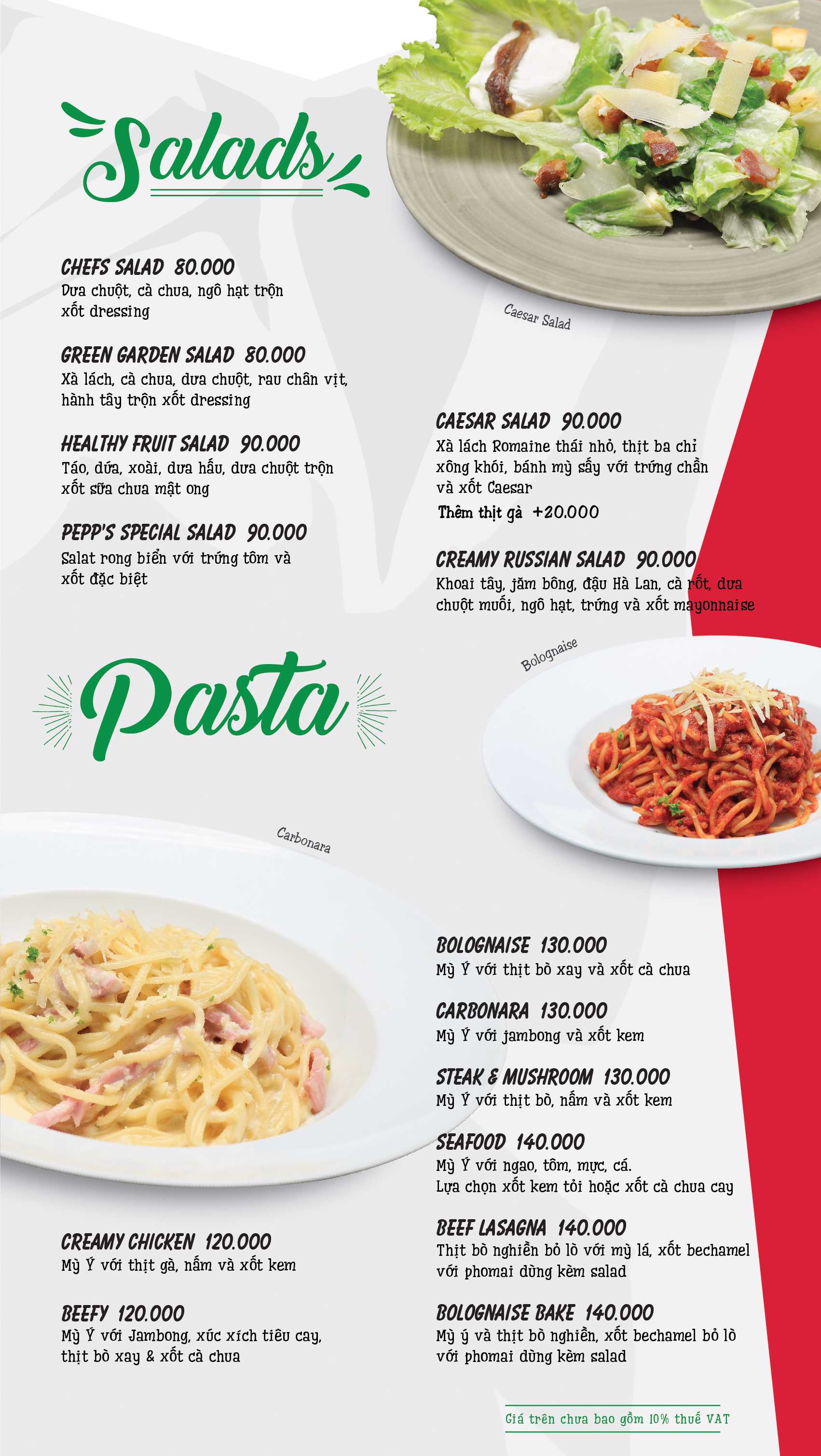 Menu Pepperonis Hà Nội Pepperonis Restaurant