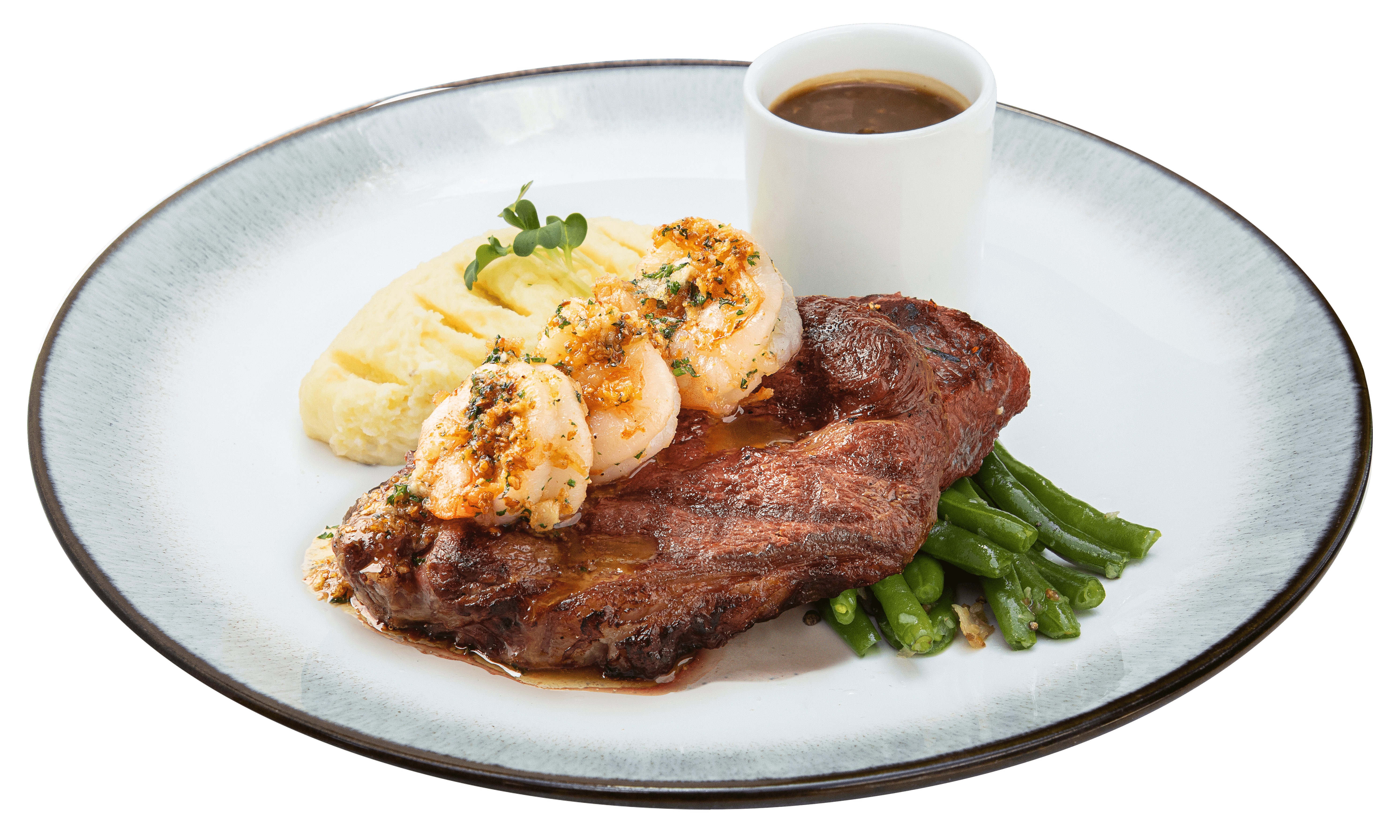 beefsteak ăn cùng khoai tây nghiền