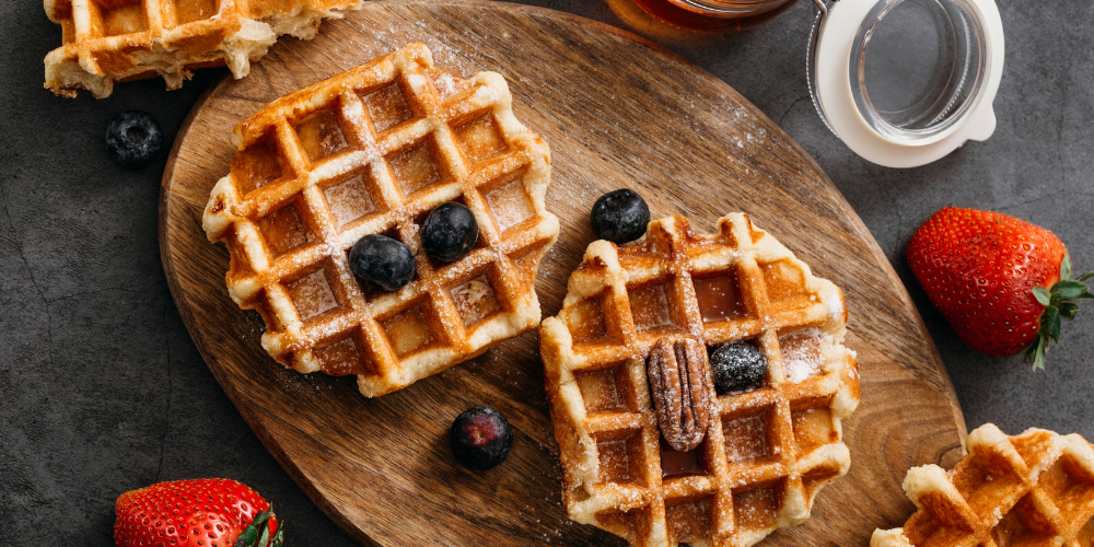 Waffle là món ăn sáng quen thuộc của nhiều gia đình châu Âu và Mỹ