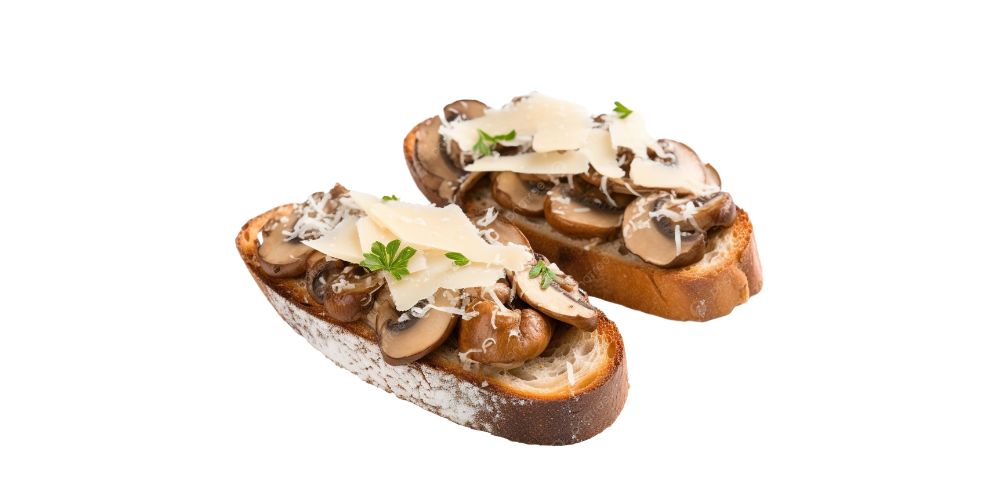 Bruschetta phô mai và nấm&nbsp;