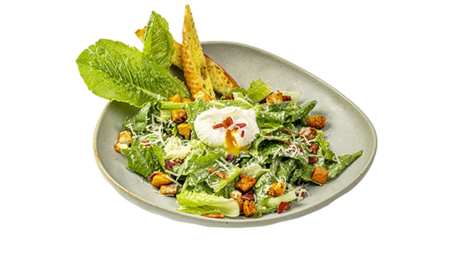 Salad cùng thịt ba chỉ xông khói và trứng chần béo ngậy