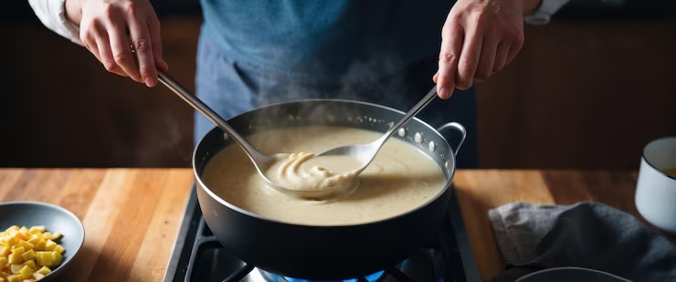 làm xốt pizza kem béo (Alfredo)