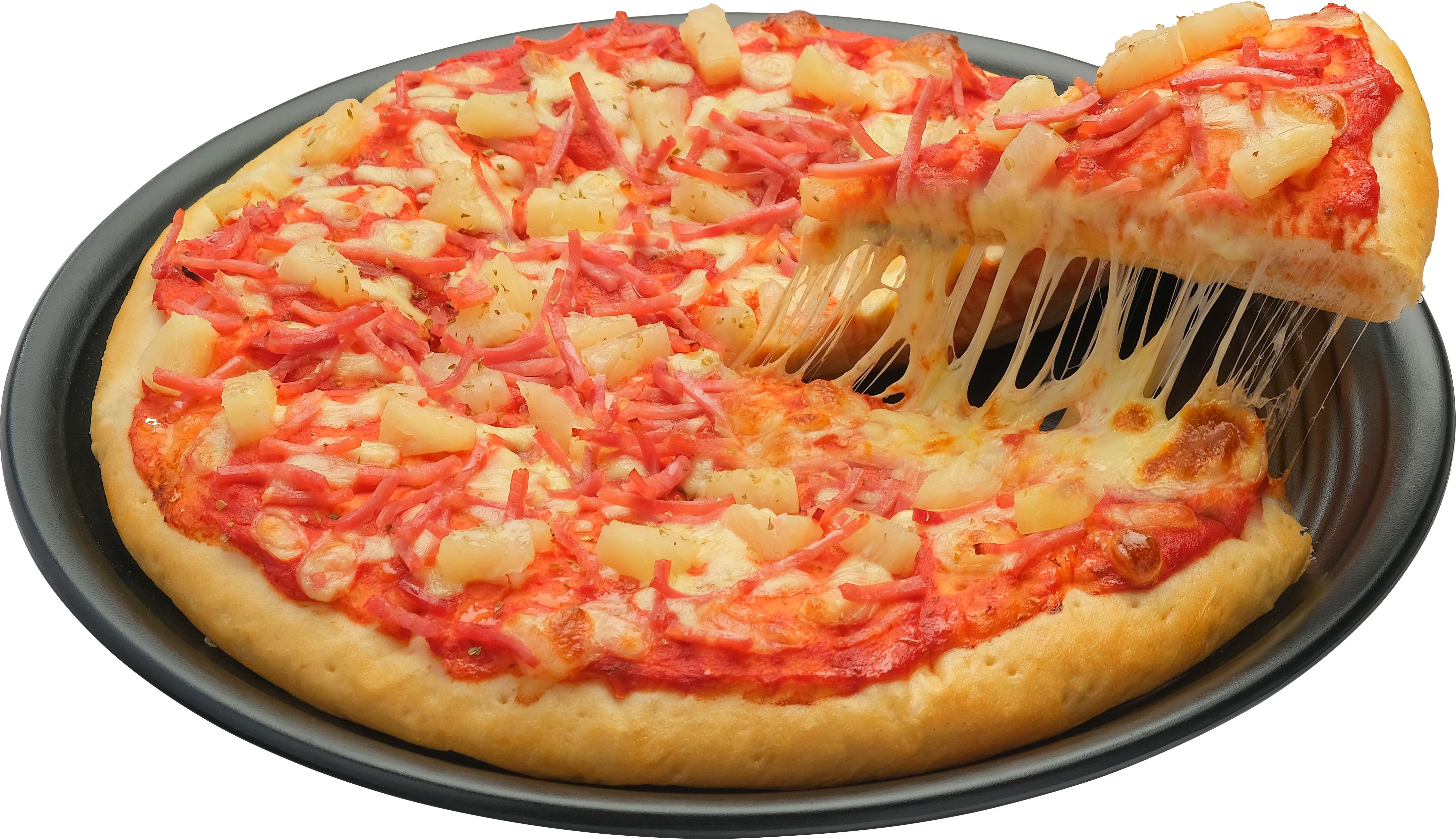 Pizza Hawaiian chua chua mặn mặn với dứa và jămbông