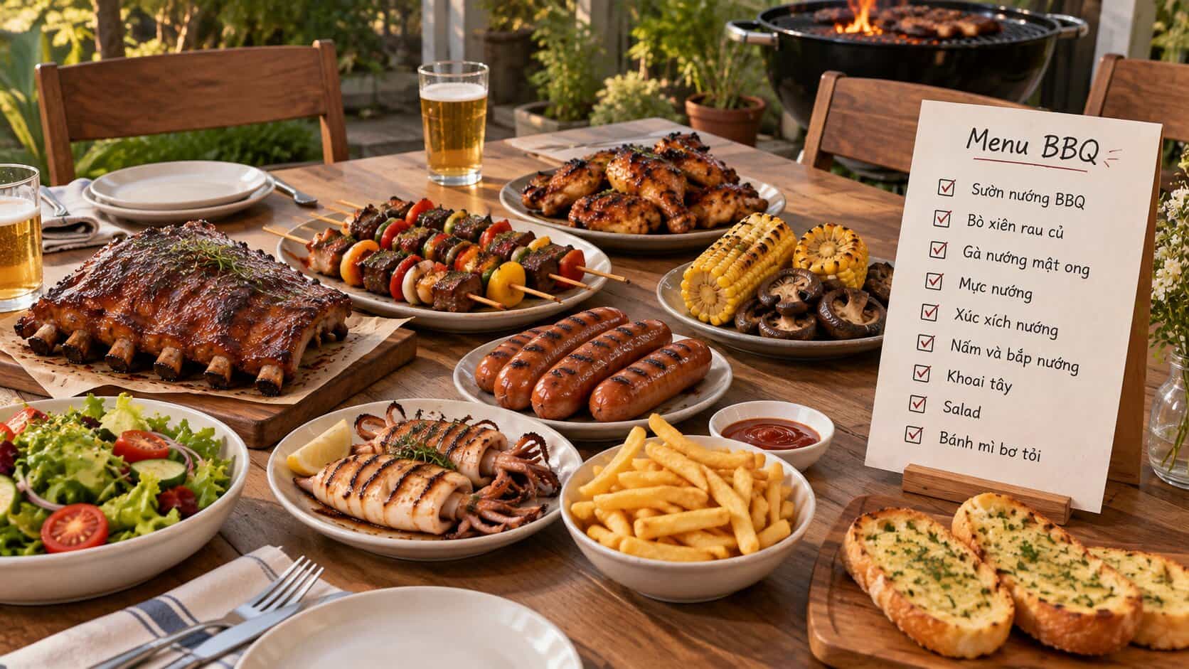 Menu các món nướng BBQ cho nhóm bạn