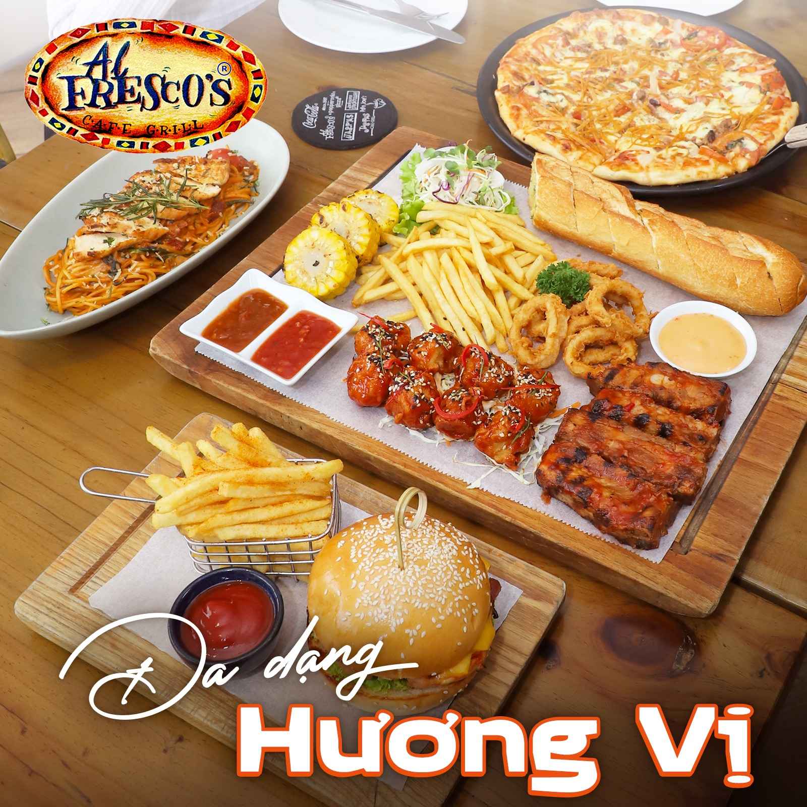 Thực đơn Al Fresco's rất phong phú