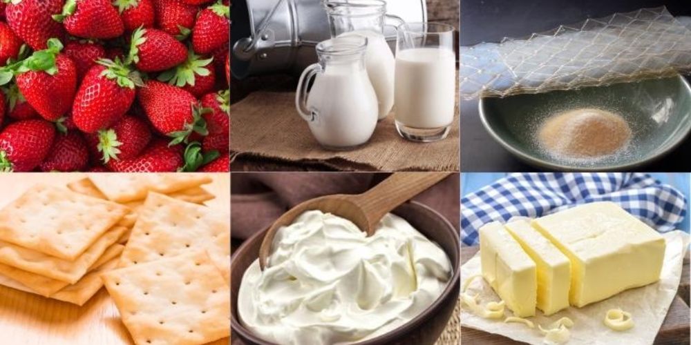Nguyên liệu cơ bản làm bánh mousse dâu tây