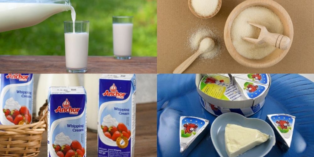 Nguyên liệu làm cheese ball nhân phô mai con bò cười