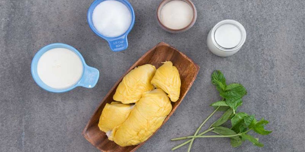 nguyên liệu làm panna cotta sầu riêng tại nhà