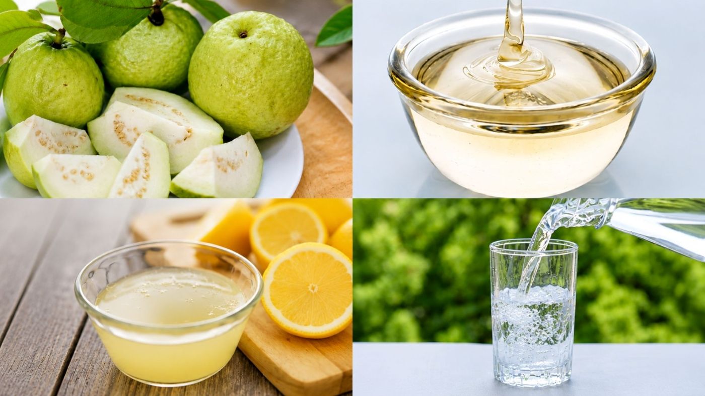 Nguyên liệu tươi ngon là bước đầu để tạo nên ly nước ép ổi đậm vị, thanh mát và giàu dinh dưỡng