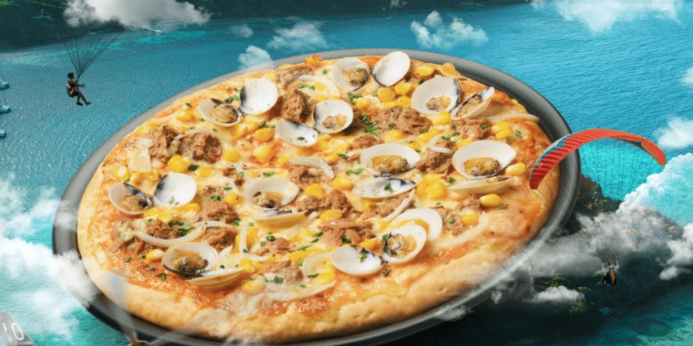 Pizza New Oceania tươi ngon kết hợp bắp hạt và xốt Thousand Island