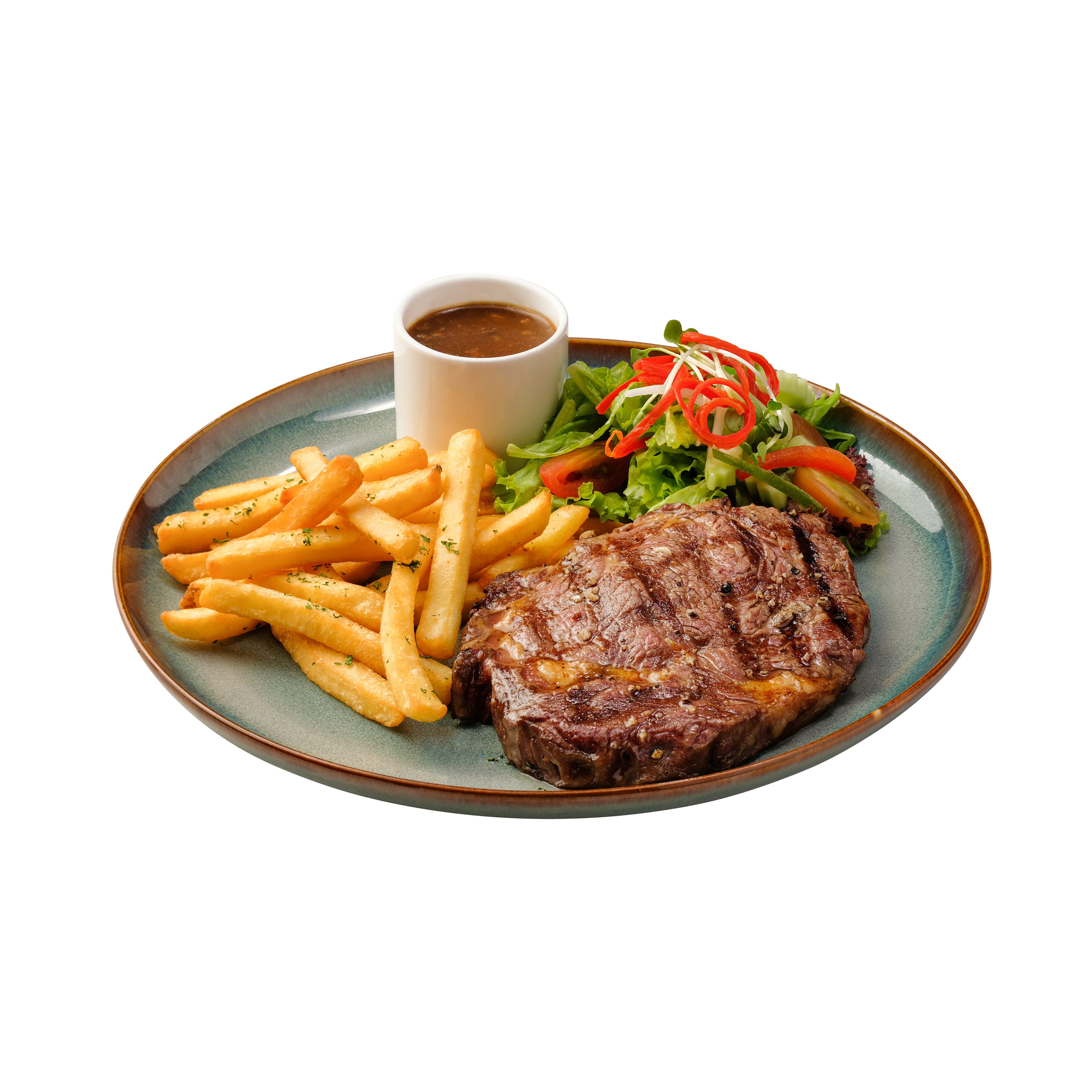 Thăn bò New Zealand nướng mềm ngọt, kèm khoai tây chiên