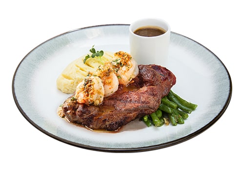 Steak & Prawns