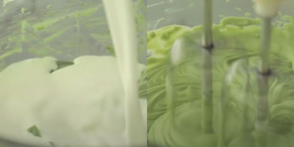 Tạo hỗn hợp kem trà xanh mịn mượt