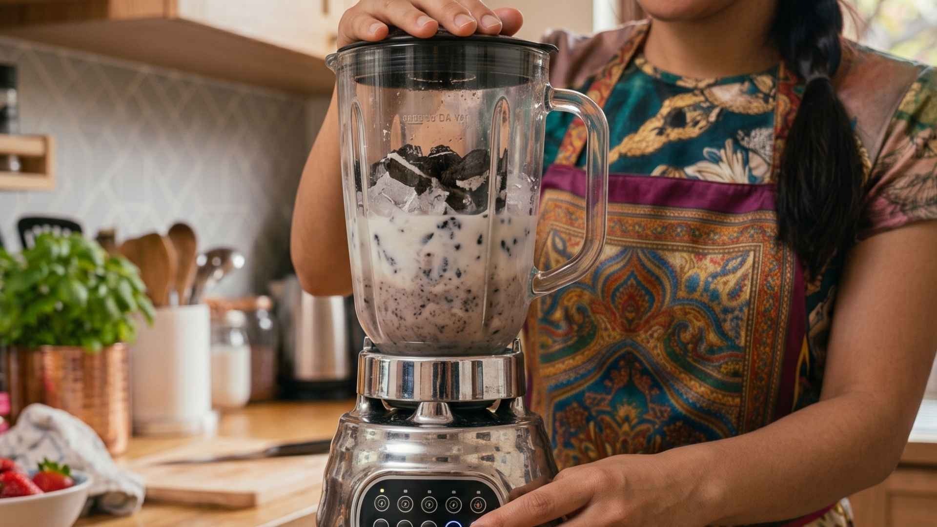 Hỗn hợp oreo đá xay sánh mịn là yếu tố tạo nên hương vị thơm béo và dễ thưởng thức