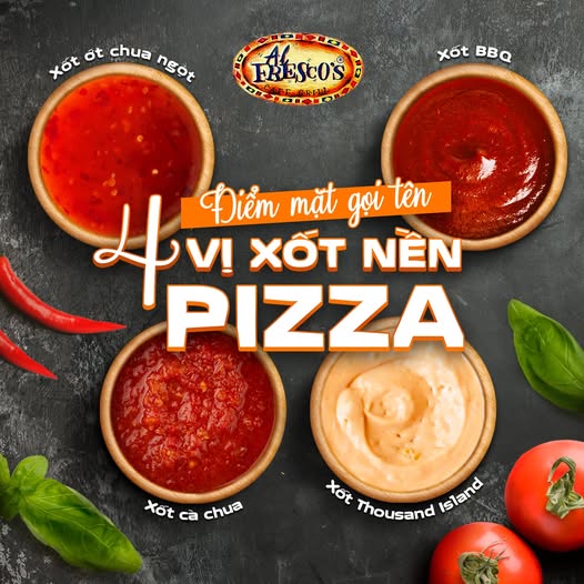 Các loại xốt nền đặc trưng của pizza