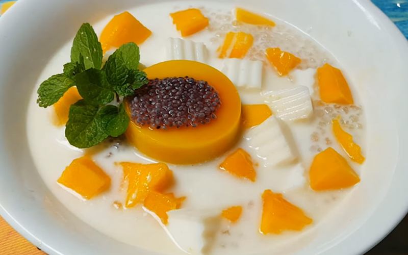 Pudding xoài ngọt thanh, béo nhẹ, thích hợp thưởng thức vào mùa hè oi bức