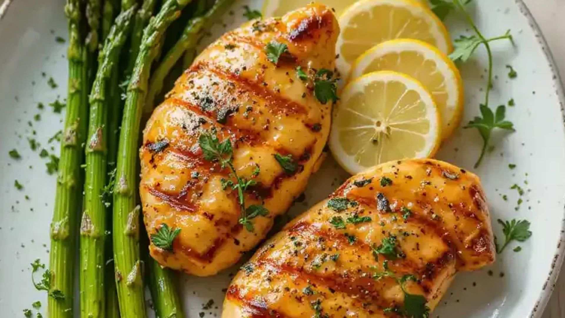 Gà nướng thảo mộc dậy hương rosemary và thyme, vị thanh nhẹ, thơm tự nhiên.