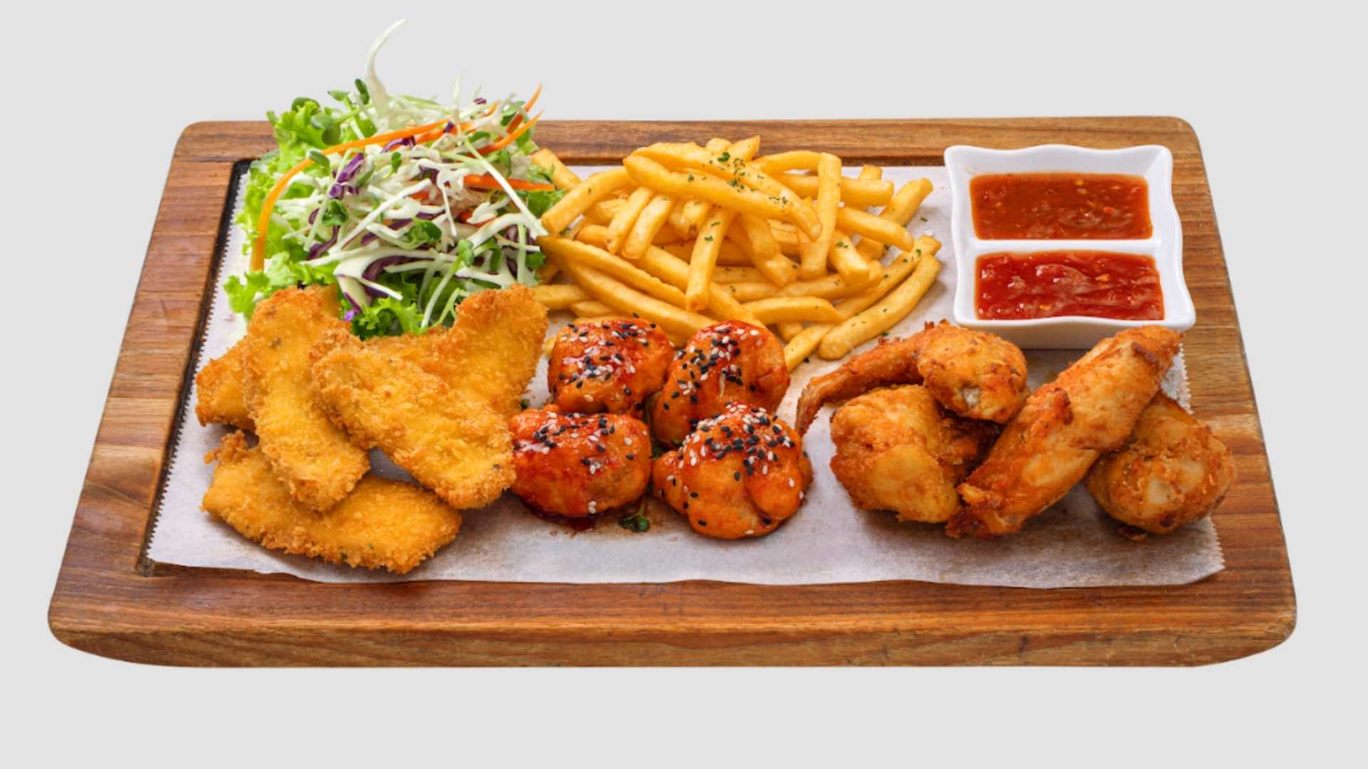 Chicken Platter là đĩa gà tổng hợp dành cho những ai muốn thưởng thức nhiều kiểu gà