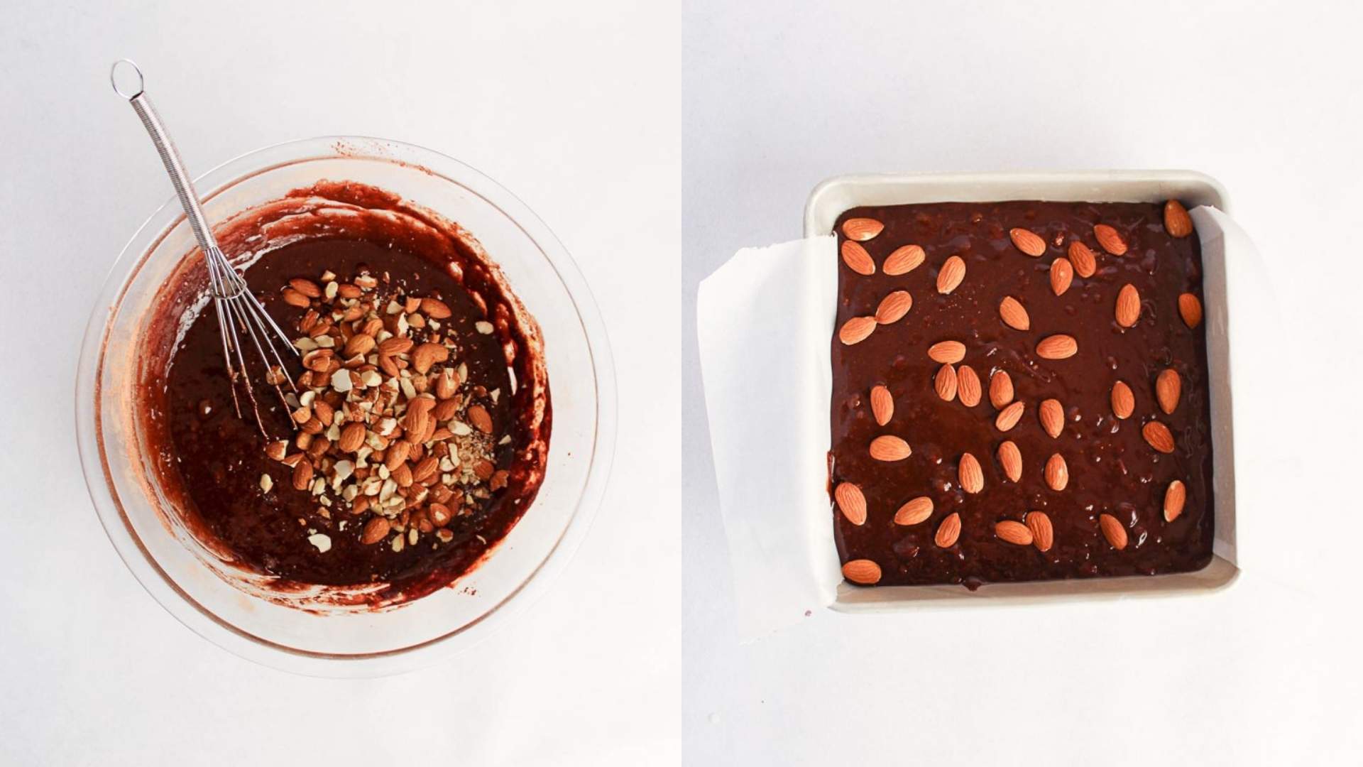Trộn đều hạnh nhân vào hỗn hợp bột trước khi cho vào khuôn nướng (Nguồn: Sweets by Elise)