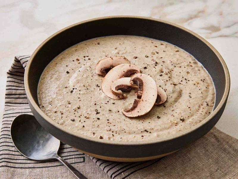 món khai vị soup kem nấm