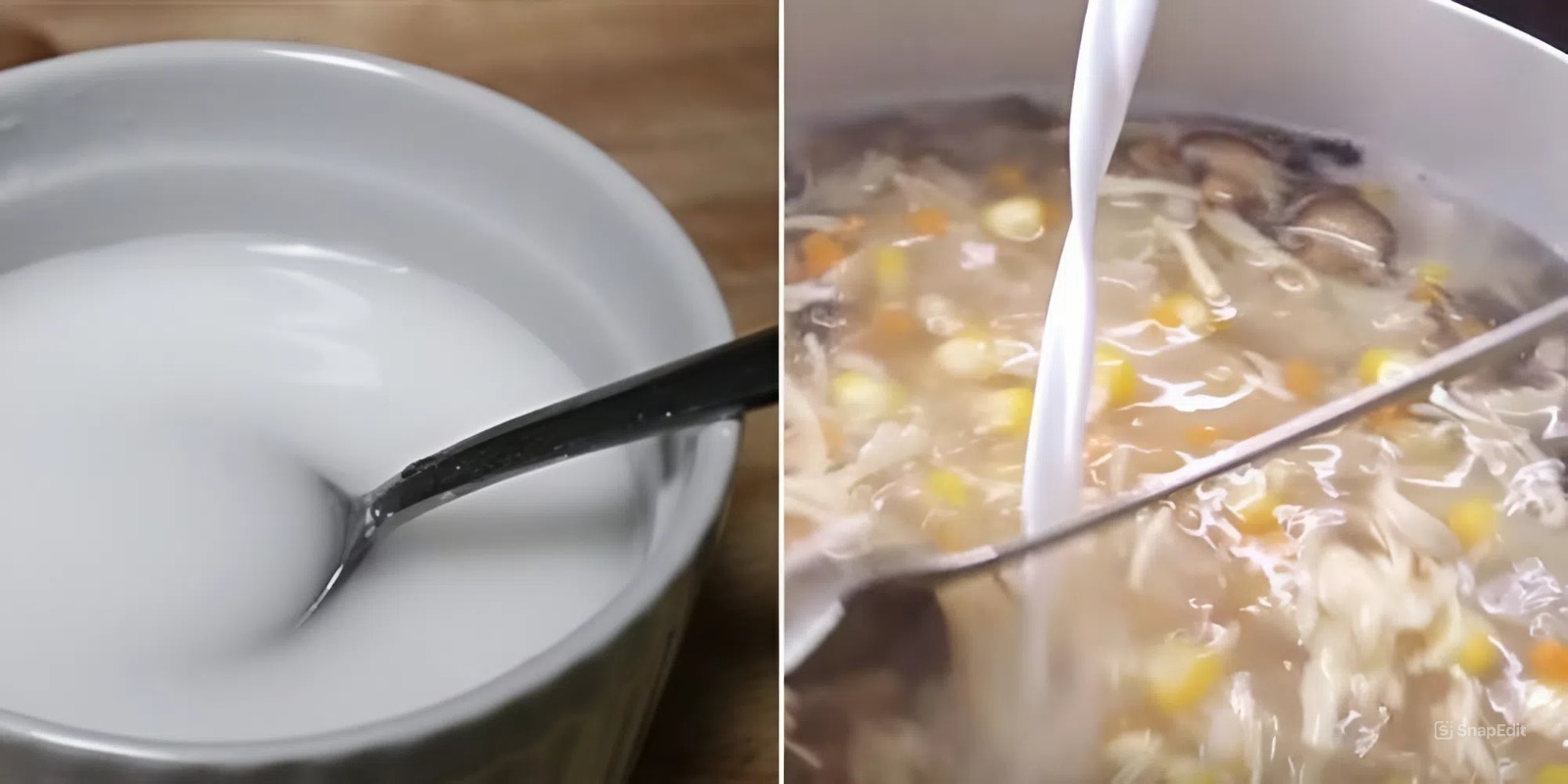 Tạo độ sánh cho món súp gà