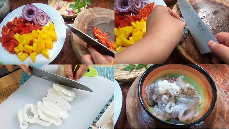 Nguyên liệu làm pizza hải sản