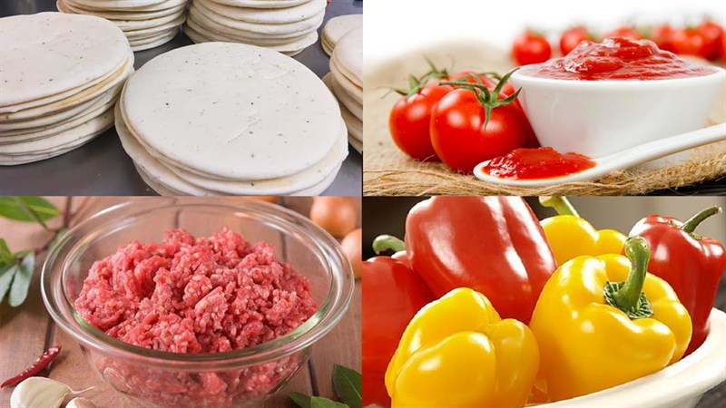 Nguyên liệu cần chuẩn bị để làm pizza bò