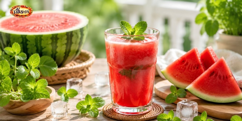 Hương bạc hà tươi mát kết hợp cùng vị ngọt thanh của dưa hấu tạo nên thức uống dễ uống trong những ngày hè