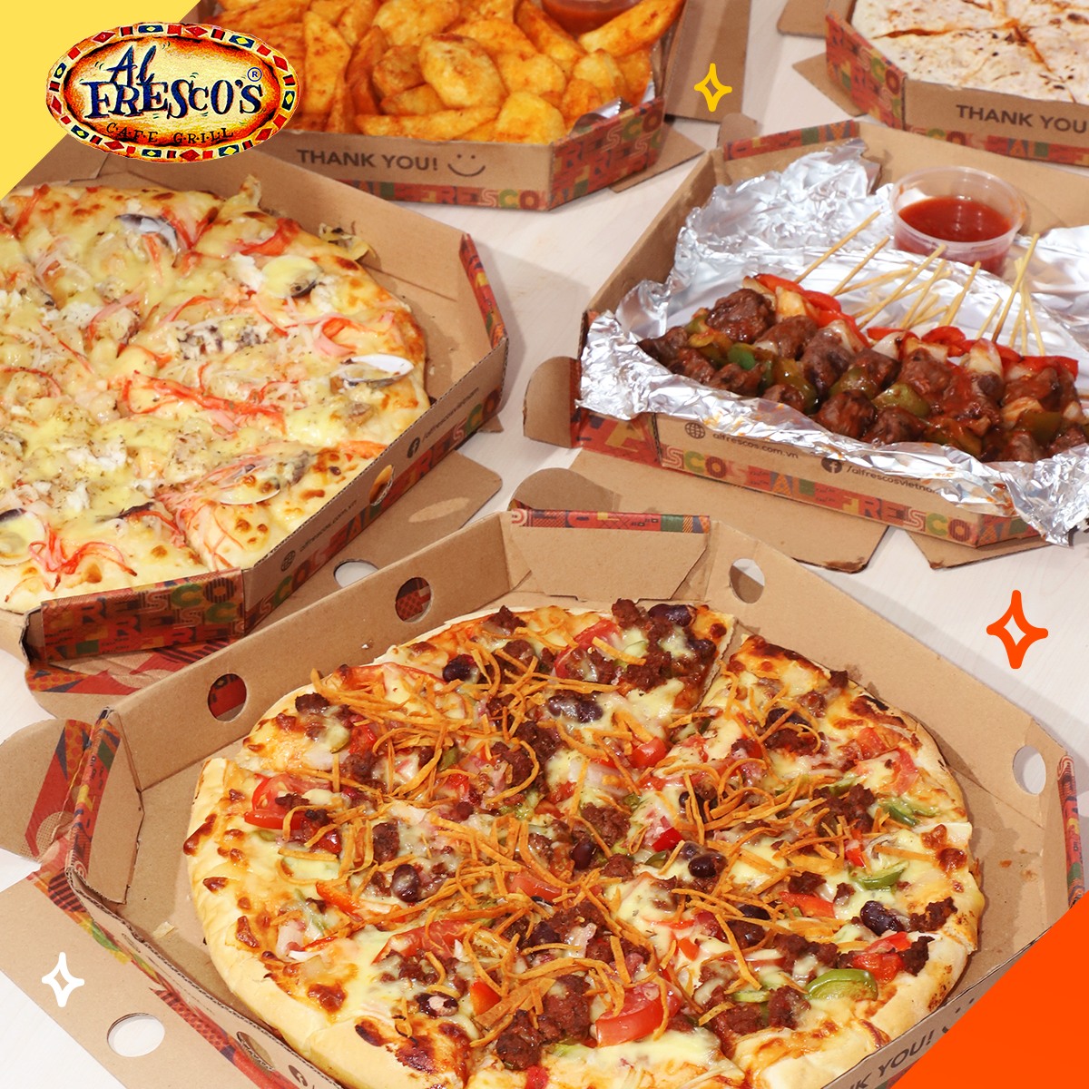 Đến ngay với Al Fresco’s để thưởng thức pizza chuẩn vị Ý