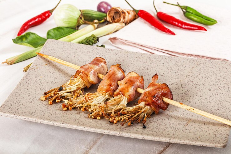 thịt bò cuộn nấm