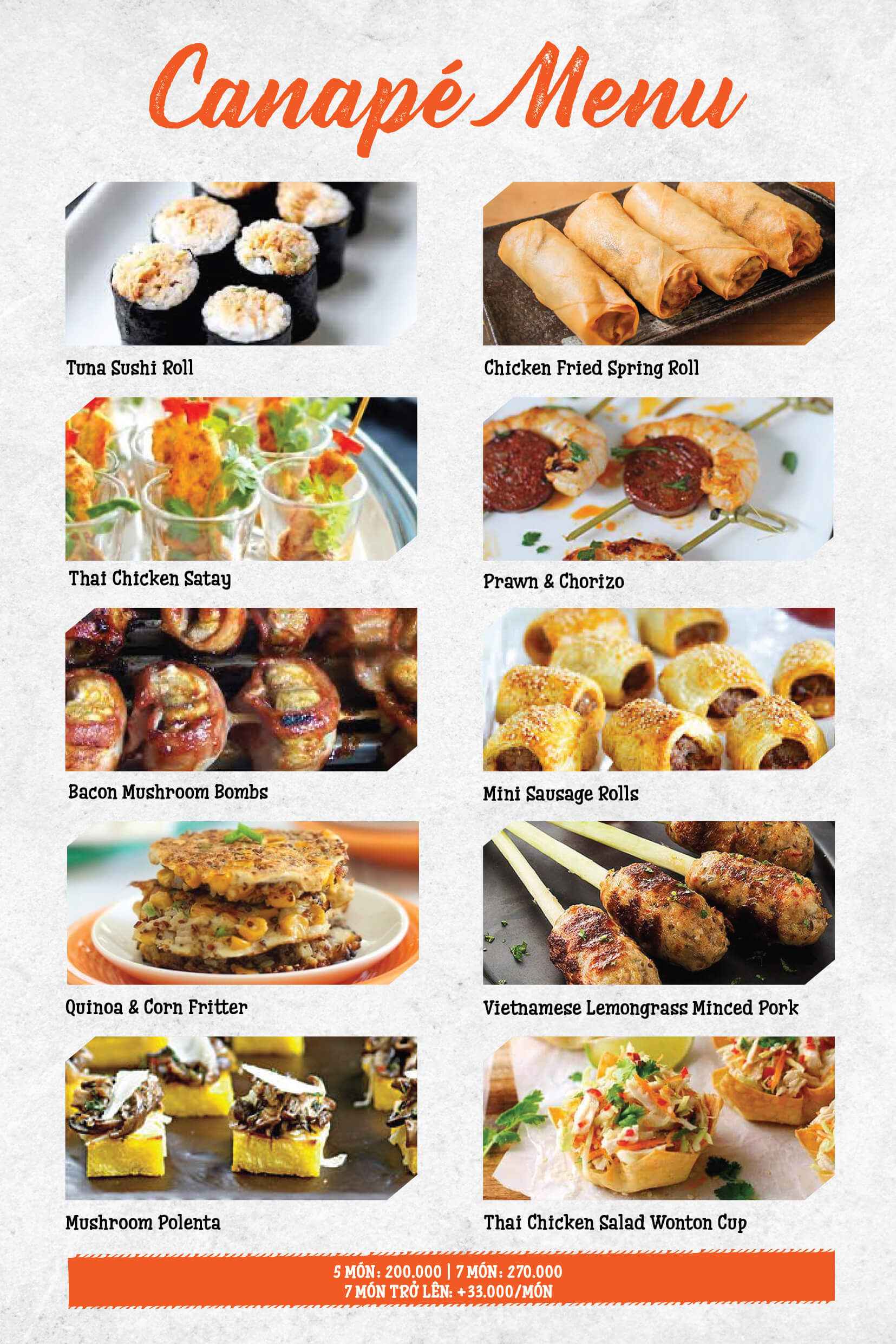 Thực đơn finger food số 3