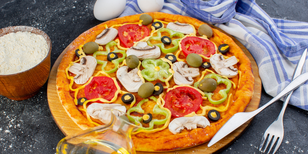 Topping pizza rau củ tổng hợp đầy màu sắc hấp dẫn
