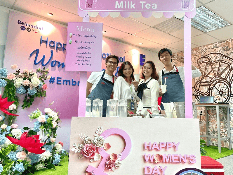 Tổ chức xe kem, xe trà sữa vào công ty